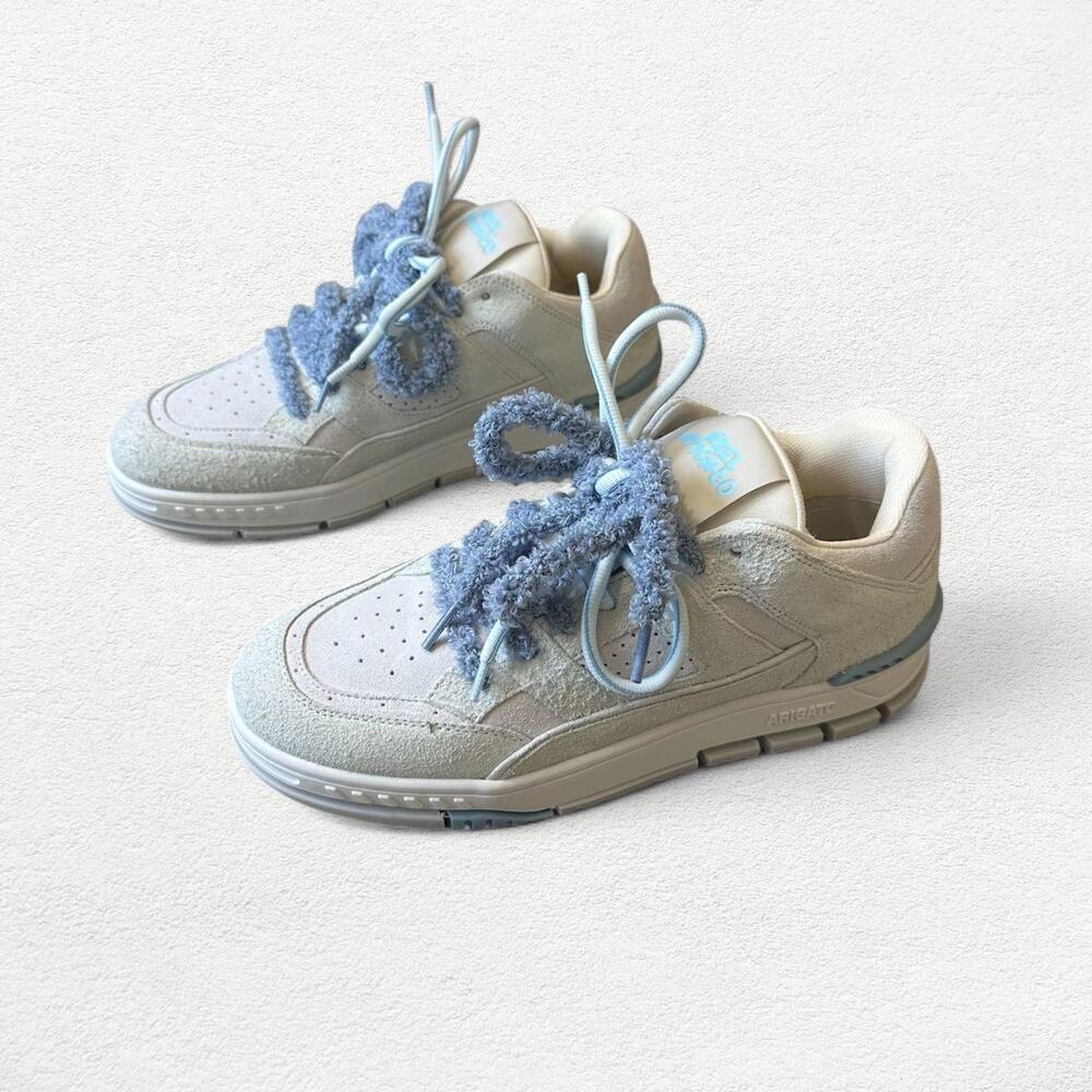 Axel Arigato Area Lo Label Sneakers in Light Grey & Blue